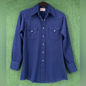 VTG 70’s H Bar C Ranchwear Pearl Snap Western Shirt Mens Sz Small USA Made
